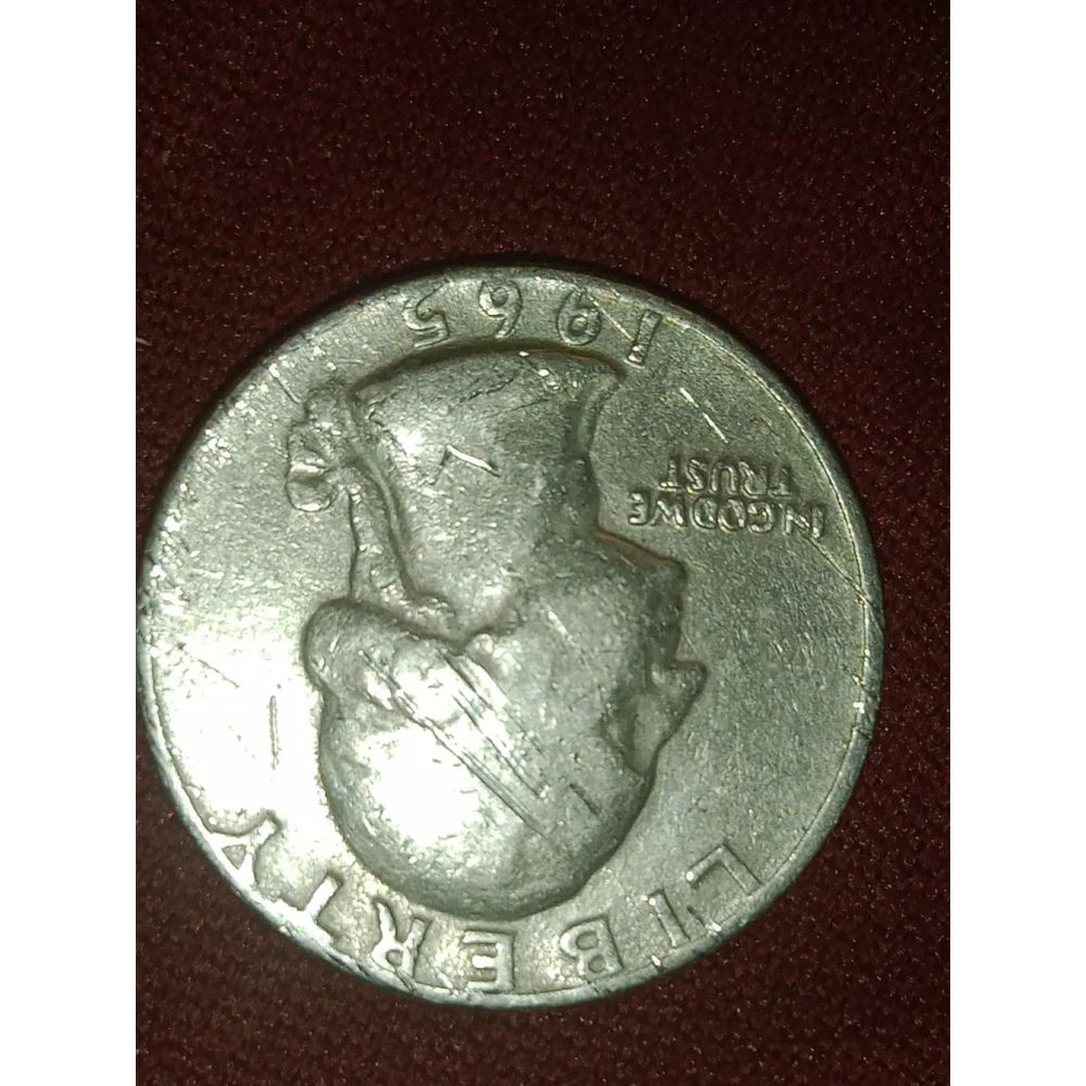 1965 No Mint Quarter With A Broad Stroke And Stroke Through Error